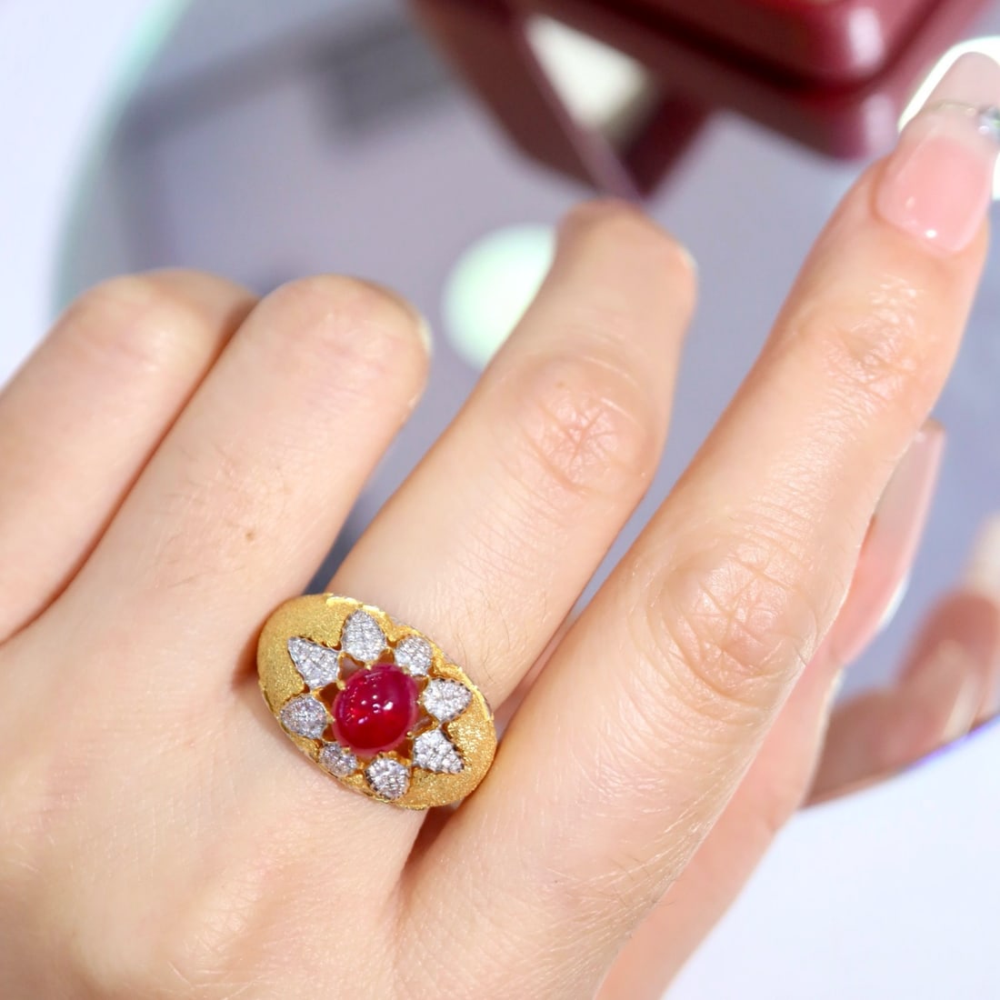 14k Gold 1.85 Ctw Natural Ruby & Diamond Ring - 8