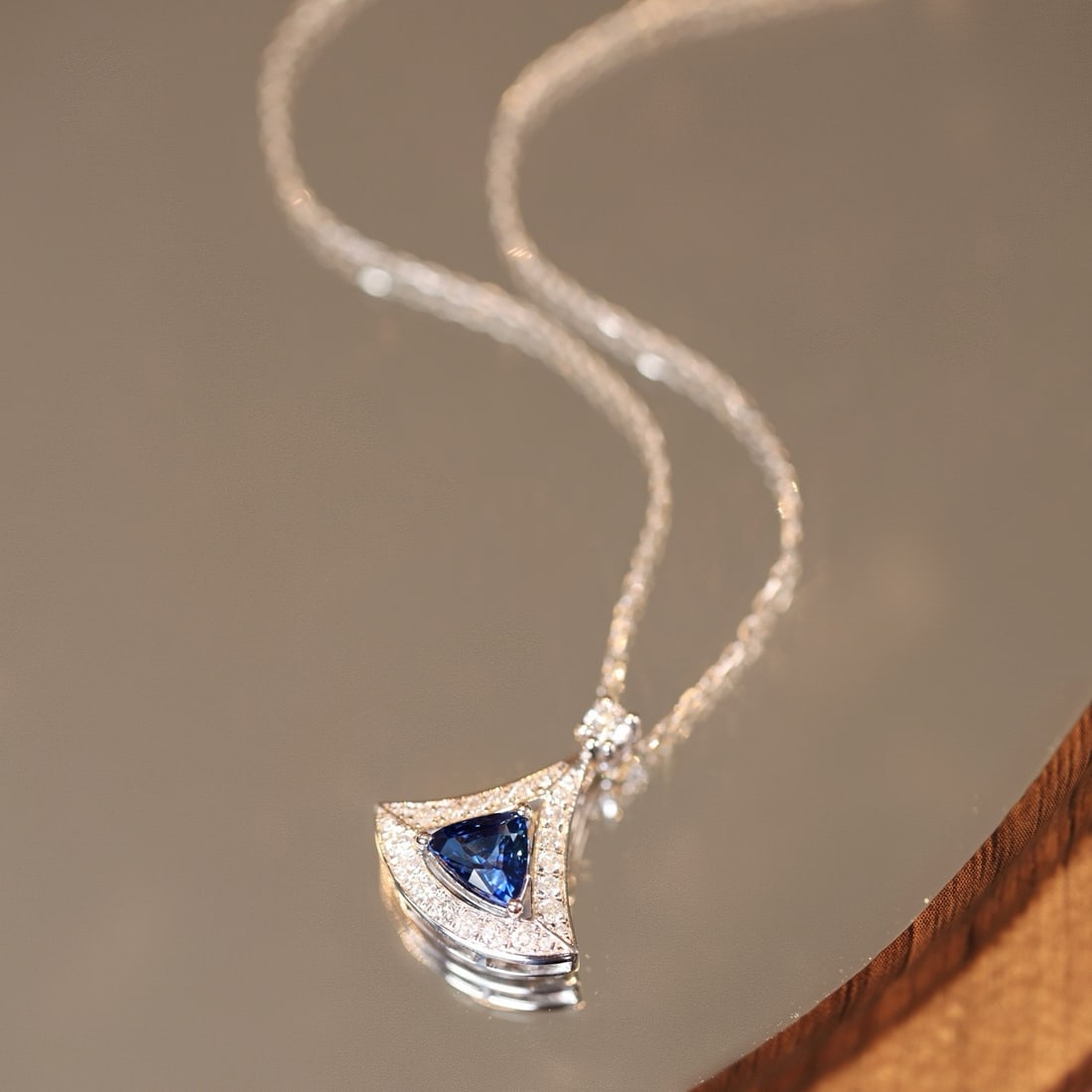 14k Gold 1.59 Ctw Natural Sapphire & Diamond Pendant( Without Chain ) - 5