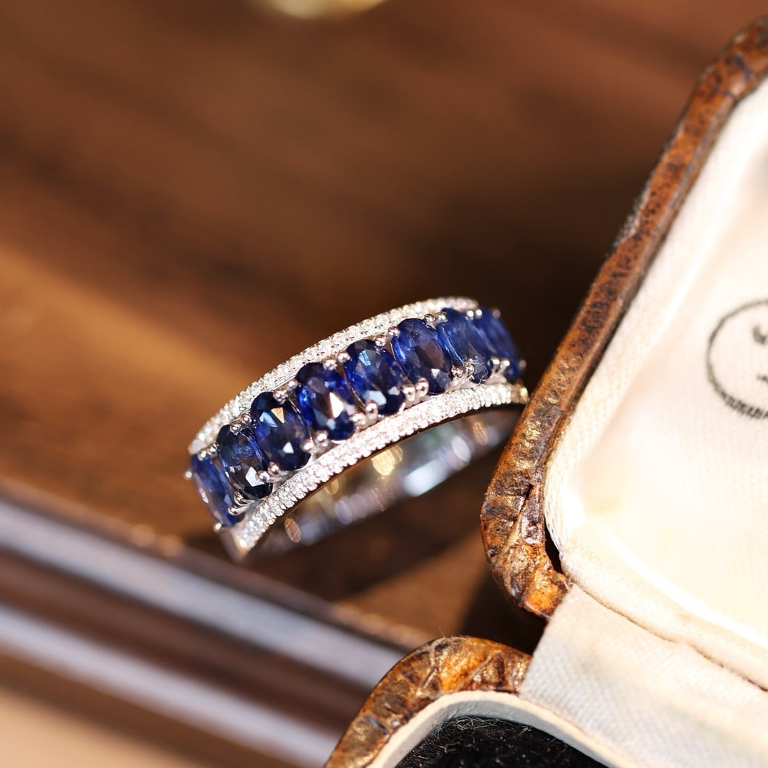 14k Gold 2.20 Ctw Natural Sapphire & Diamond Ring - 3