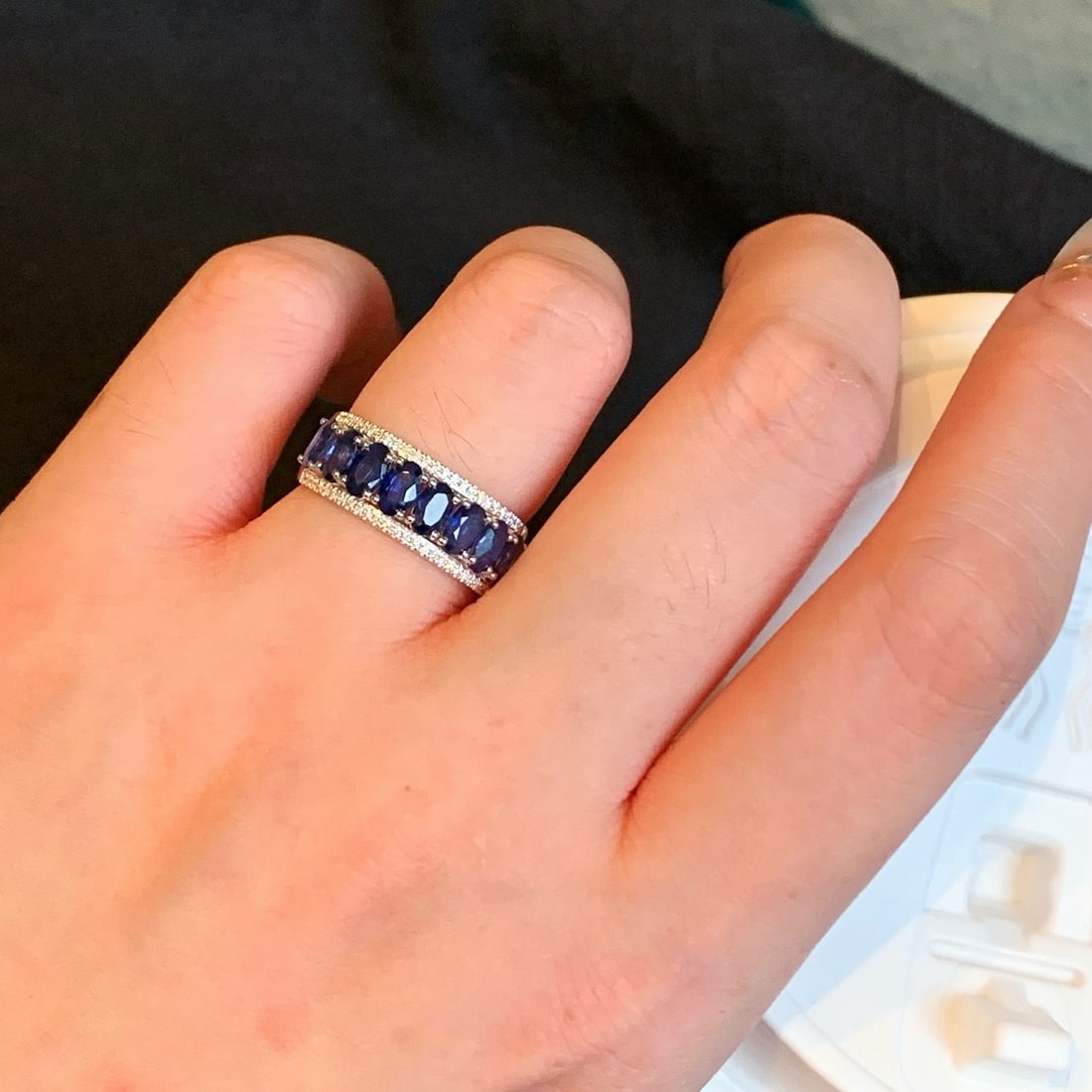 14k Gold 2.20 Ctw Natural Sapphire & Diamond Ring - 4
