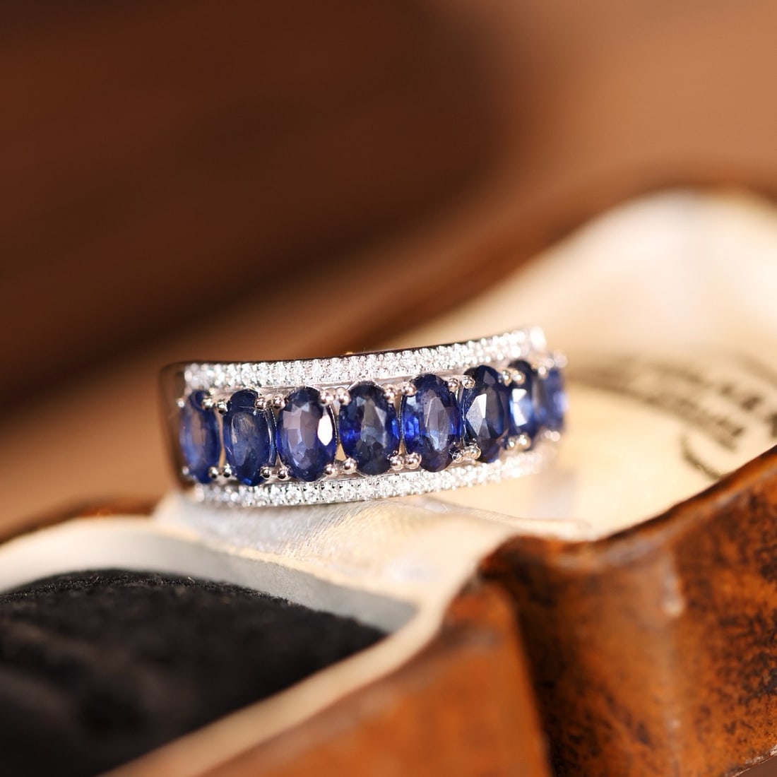 14k Gold 2.20 Ctw Natural Sapphire & Diamond Ring - 5