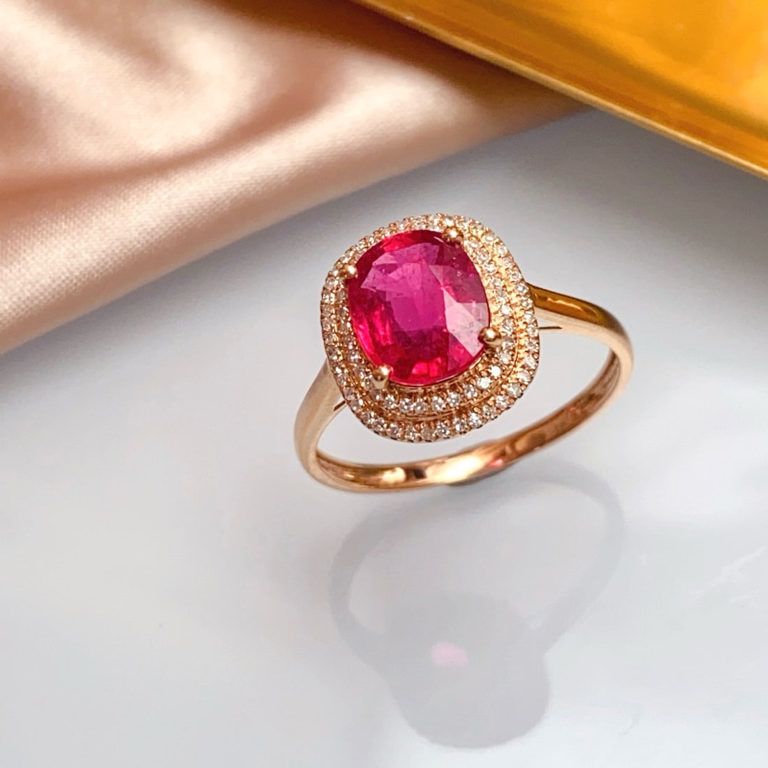 14k Gold 2.50 Ct Natural Tourmaline & Diamond Ring - 3