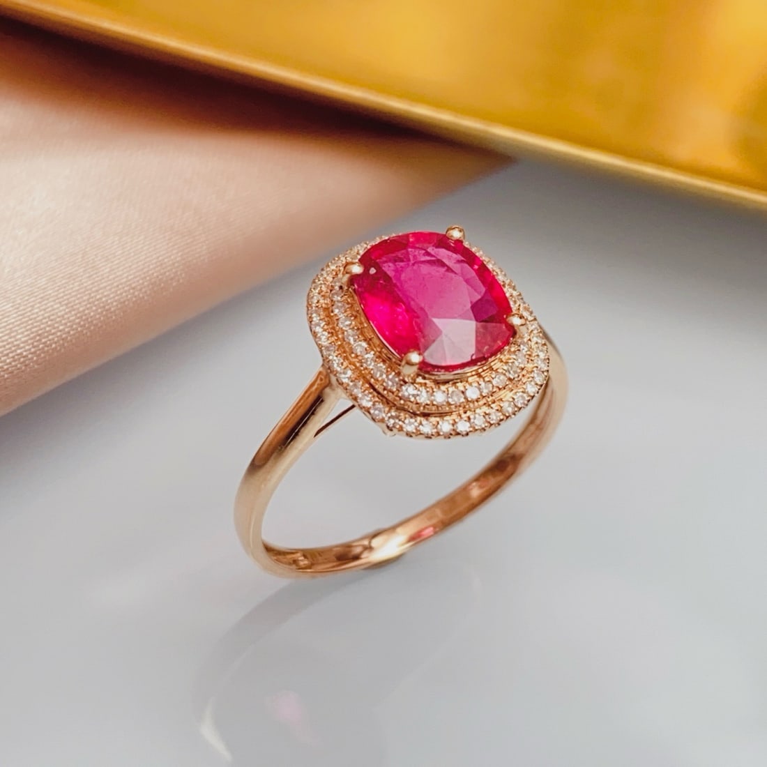 14k Gold 2.50 Ct Natural Tourmaline & Diamond Ring - 4