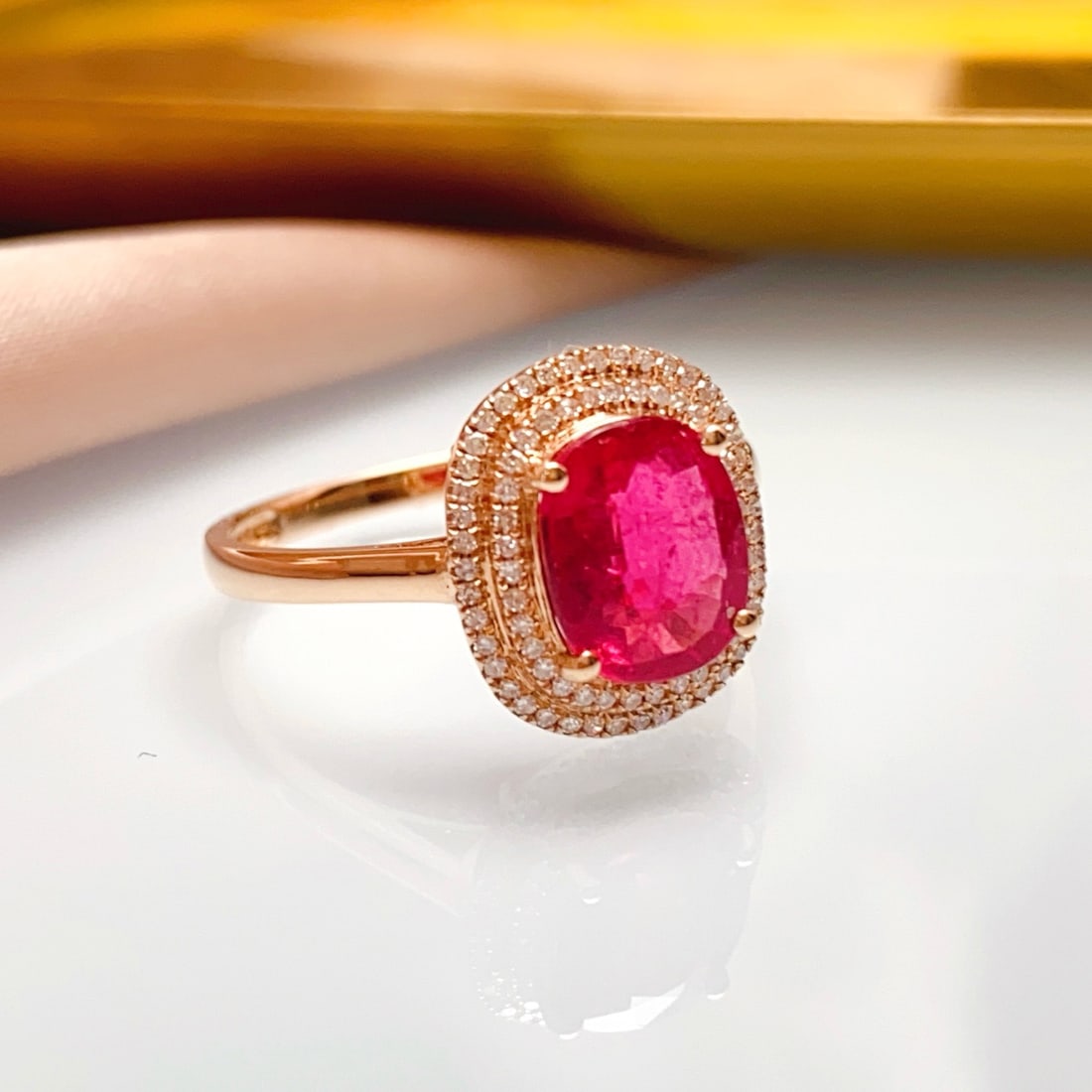 14k Gold 2.50 Ct Natural Tourmaline & Diamond Ring - 5