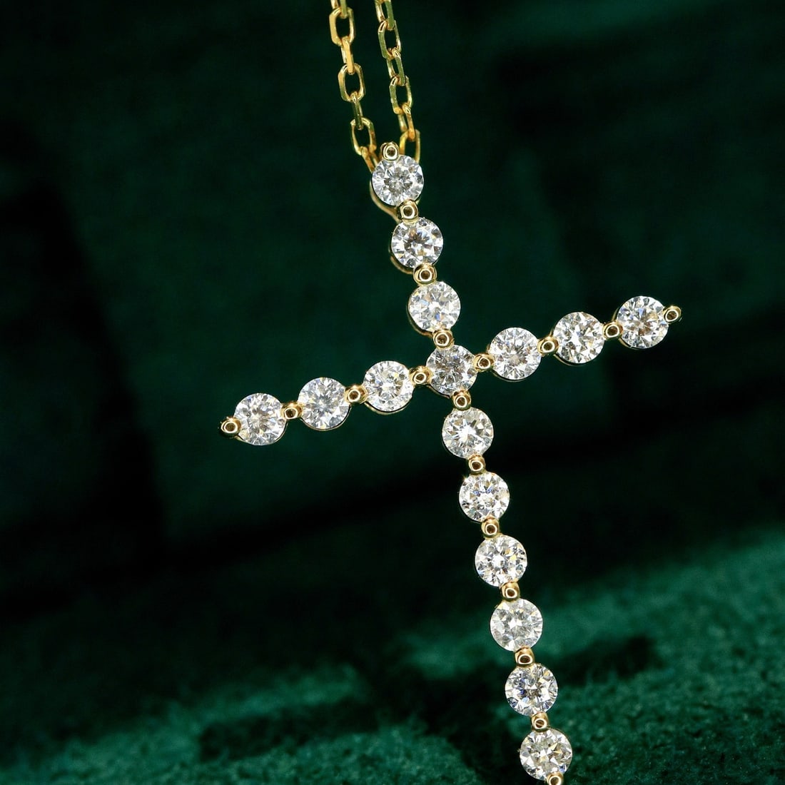 14k Gold 0.4 Ct Natural H Diamond Necklace - 2