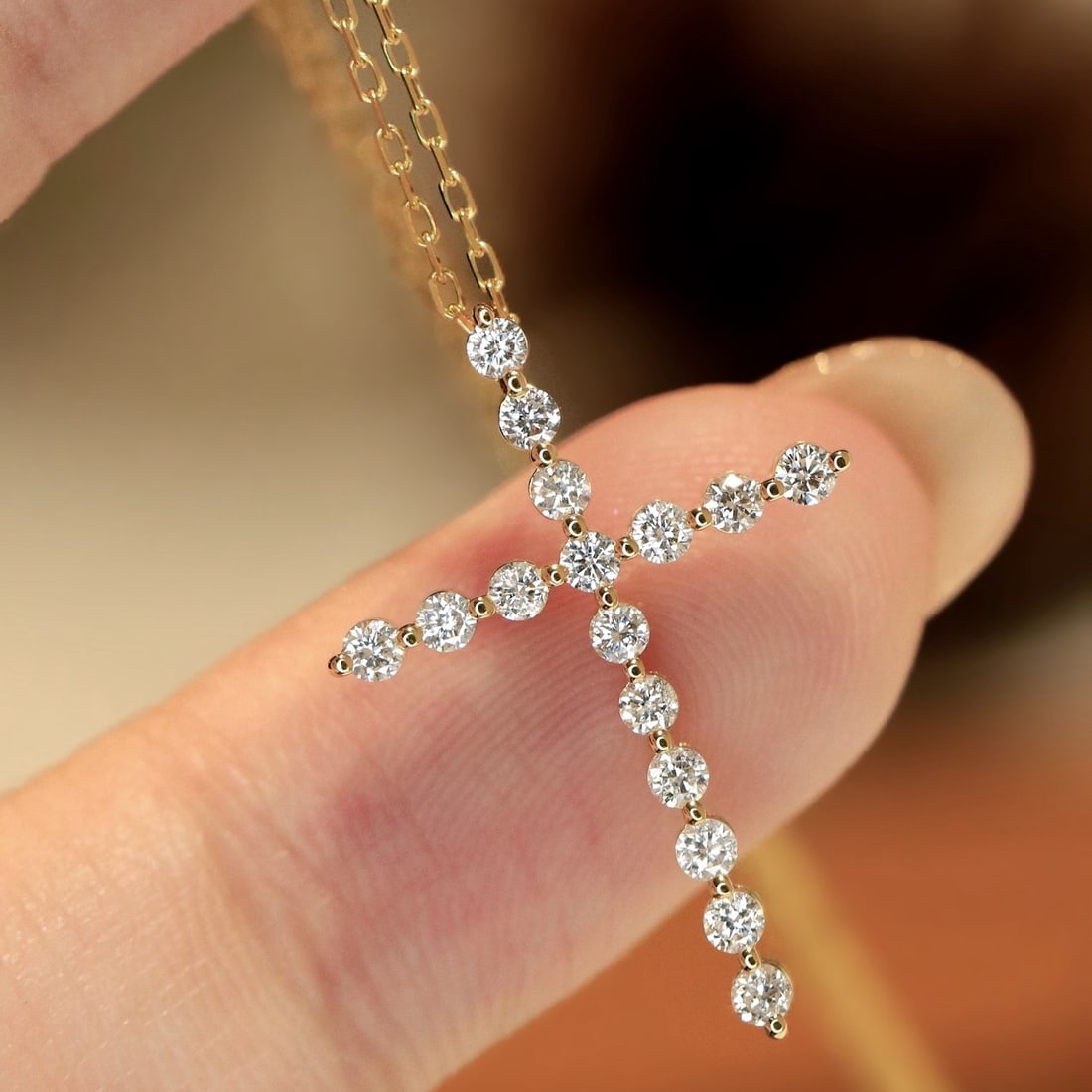 14k Gold 0.4 Ct Natural H Diamond Necklace - 3