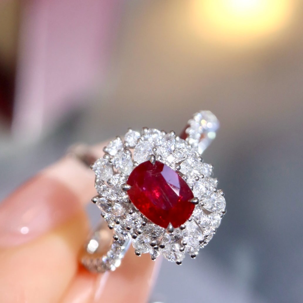 14k Gold 1.53 Ctw Natural Ruby & Diamond Ring - 3