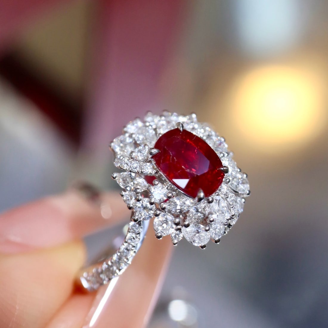 14k Gold 1.53 Ctw Natural Ruby & Diamond Ring - 4