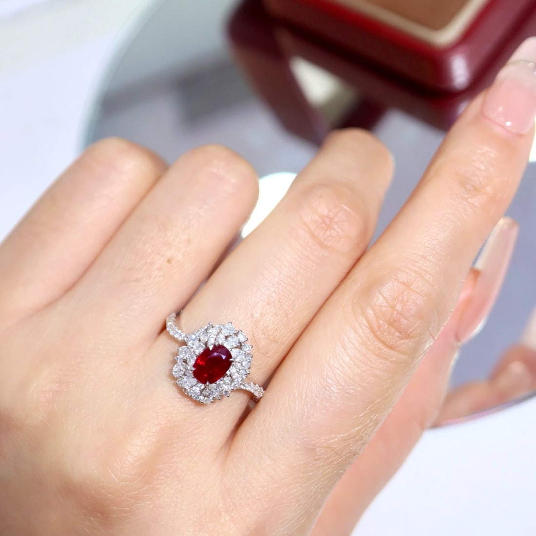 14k Gold 1.53 Ctw Natural Ruby & Diamond Ring - 8
