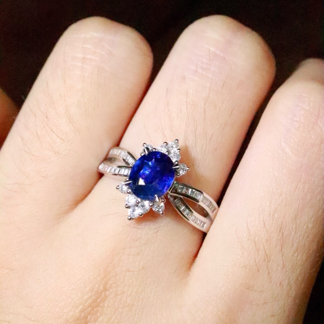 14k Gold 1.77 Ctw Natural Sapphire & Diamond Ring - 5