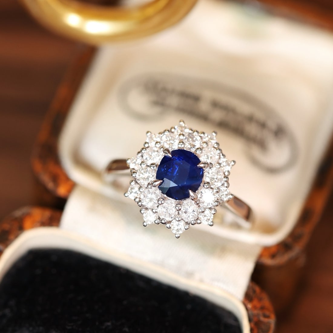 14k Gold 1.98 Ctw Natural Sapphire & Diamond Ring - 3