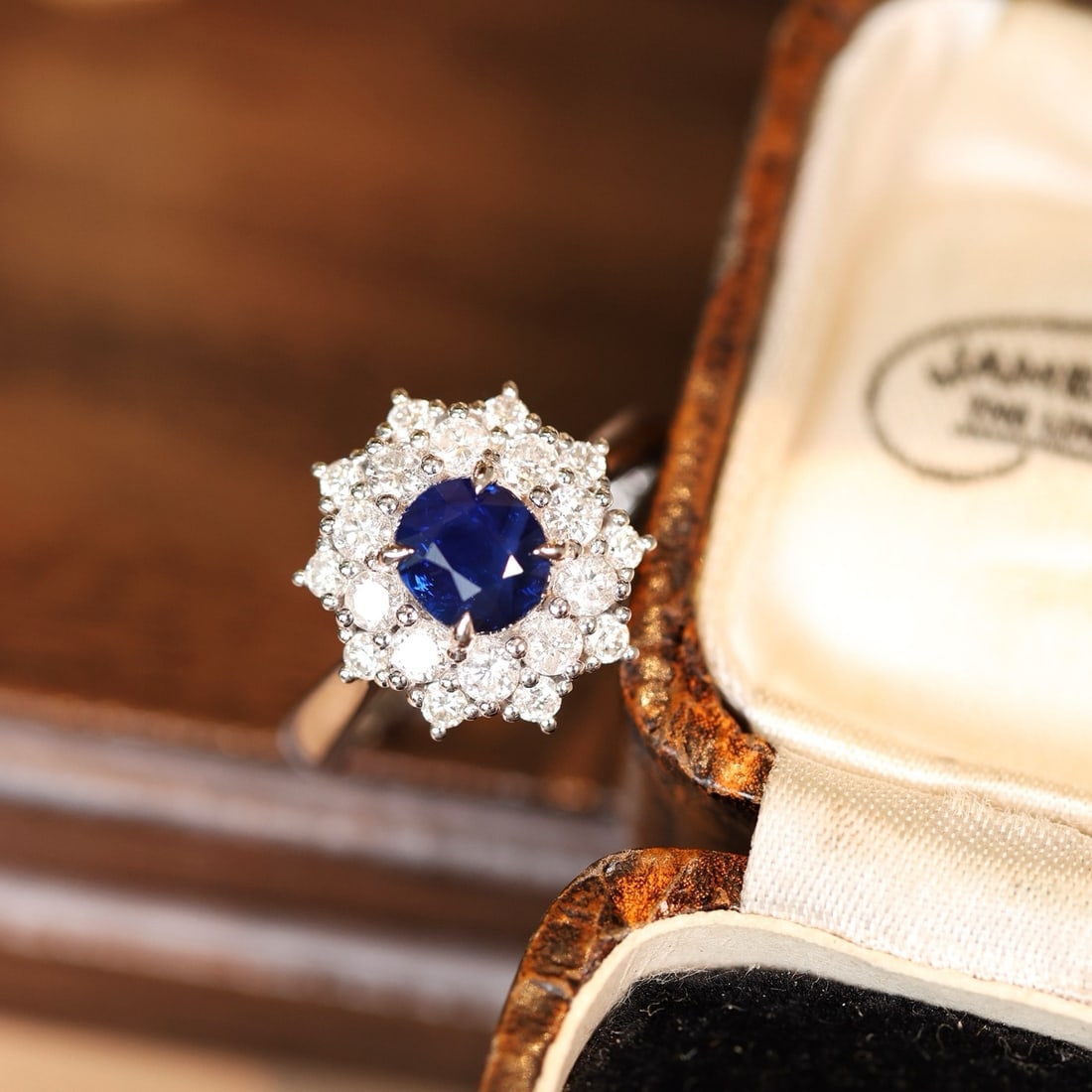 14k Gold 1.98 Ctw Natural Sapphire & Diamond Ring - 4