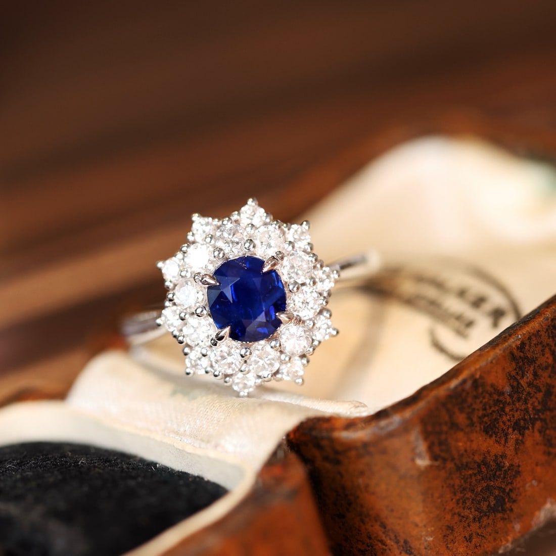 14k Gold 1.98 Ctw Natural Sapphire & Diamond Ring - 6