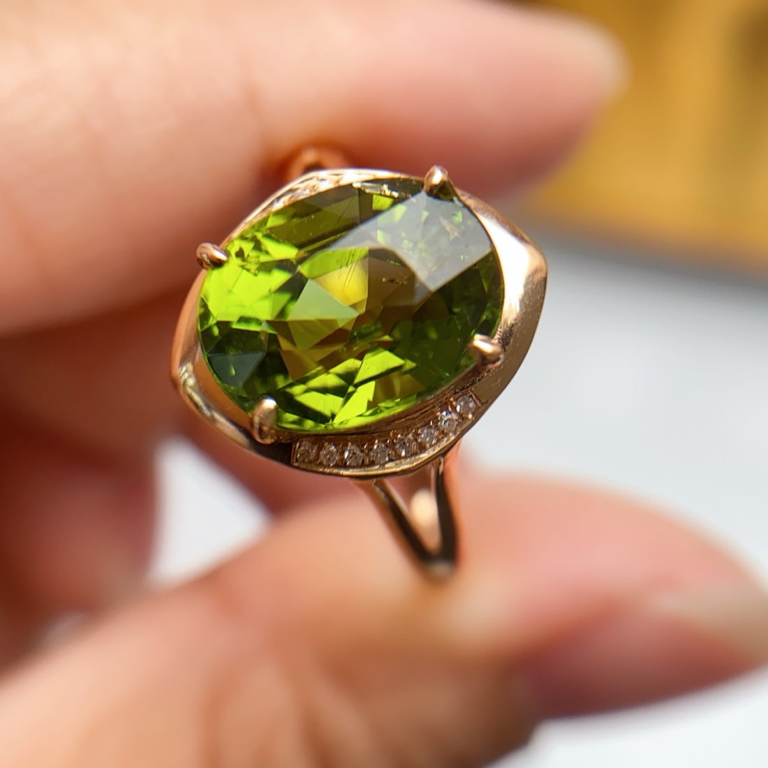 14k Gold 3.55 Ct Natural Tourmaline & Diamond Ring - 5