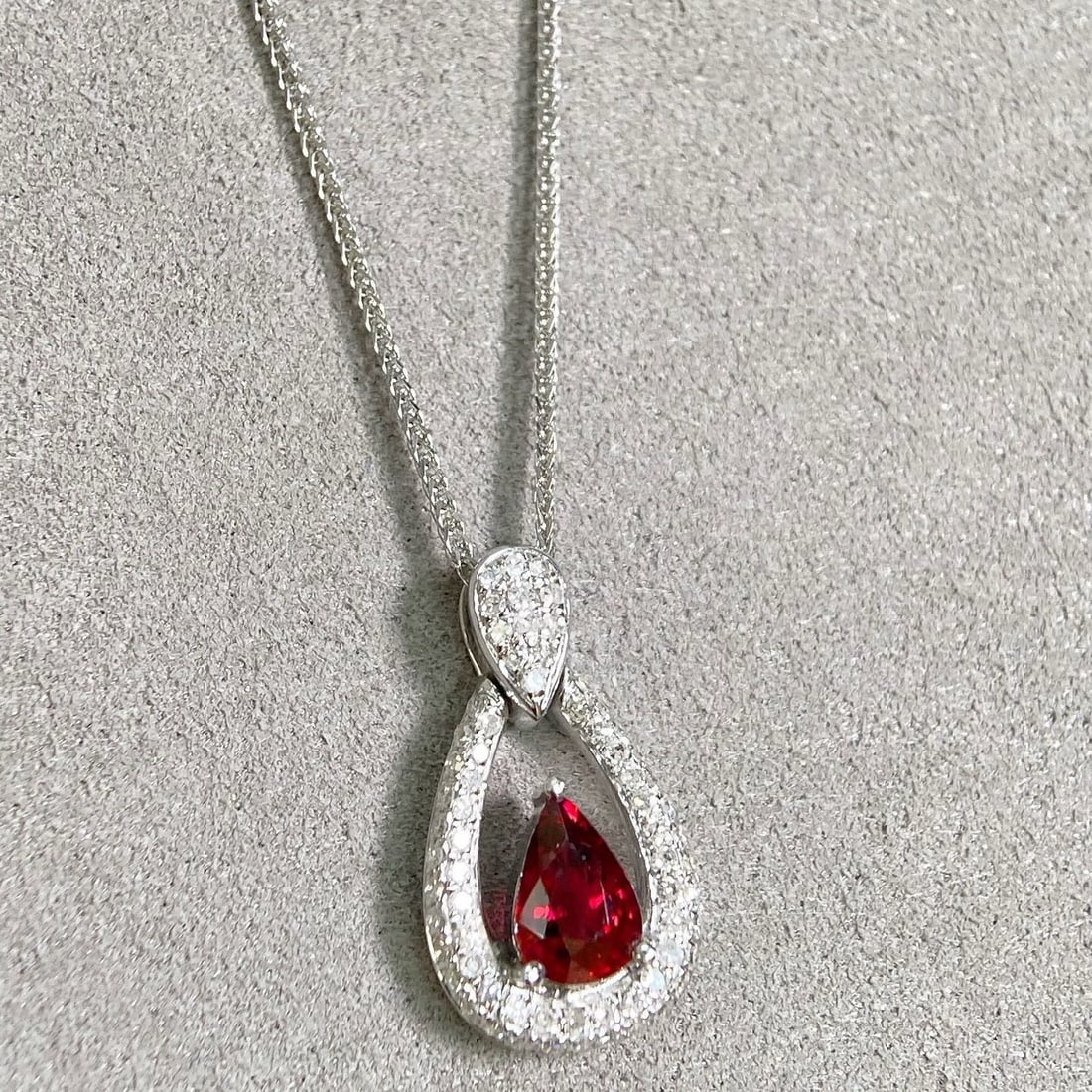 14k Gold 1.11 Ctw Natural Ruby & Diamond Pendant( Without Chain ) - 2