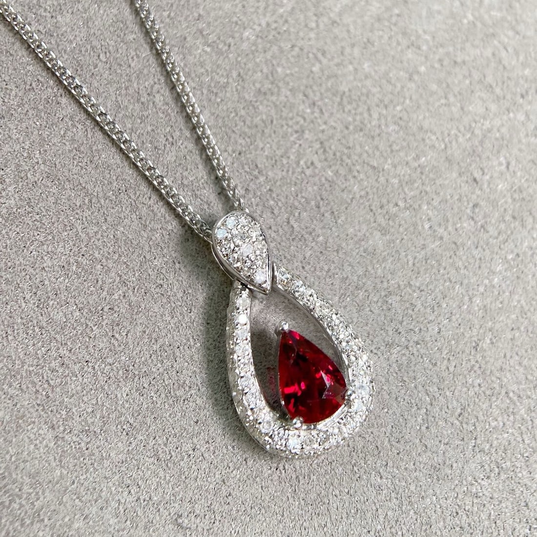 14k Gold 1.11 Ctw Natural Ruby & Diamond Pendant( Without Chain ) - 3