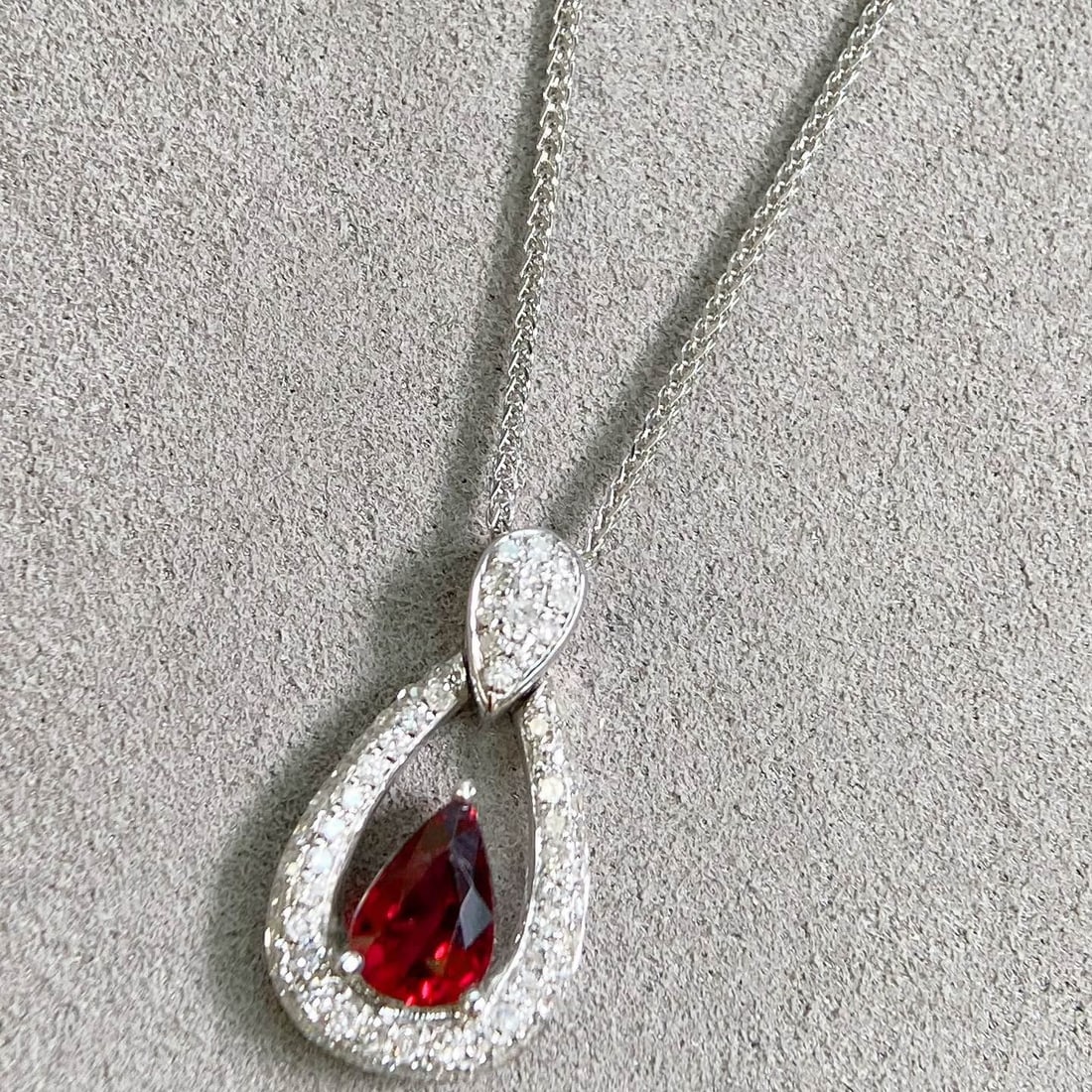 14k Gold 1.11 Ctw Natural Ruby & Diamond Pendant( Without Chain ) - 4