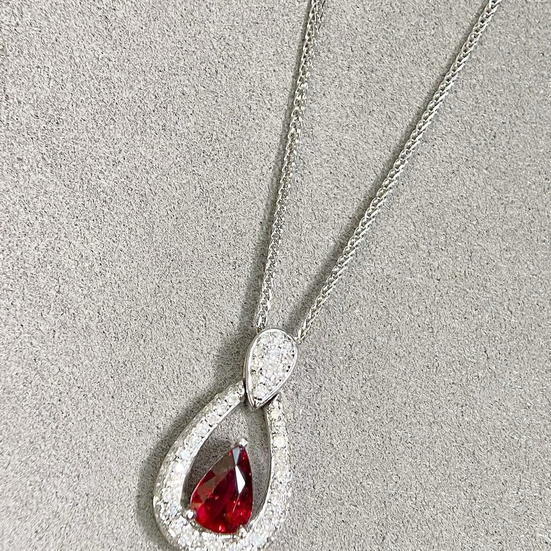 14k Gold 1.11 Ctw Natural Ruby & Diamond Pendant( Without Chain ) - 5