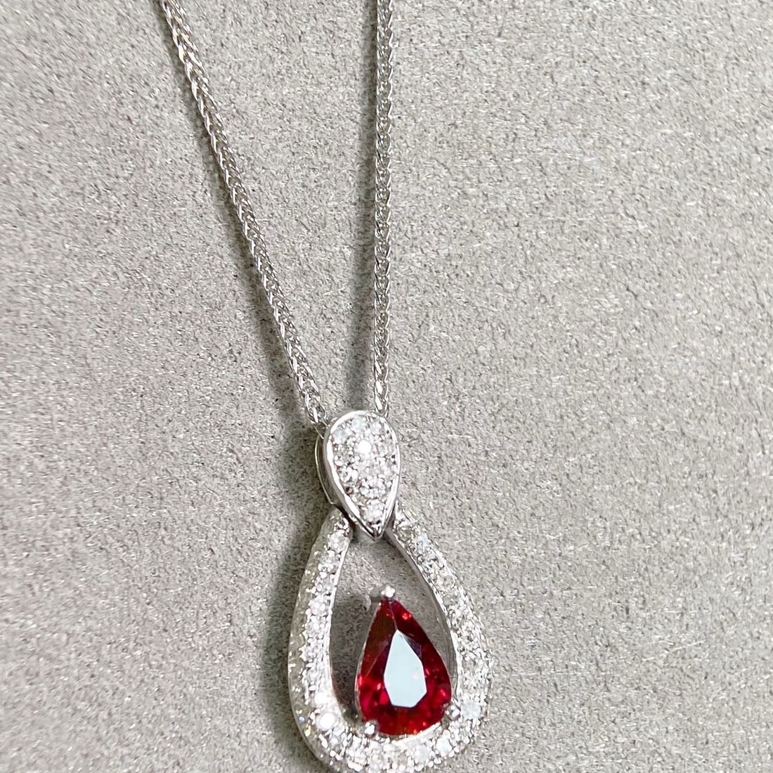 14k Gold 1.11 Ctw Natural Ruby & Diamond Pendant( Without Chain ) - 6
