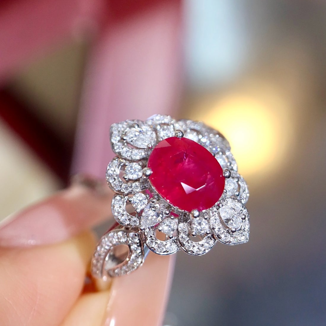 14k Gold 1.97 Ctw Natural Ruby & Diamond Ring - 4