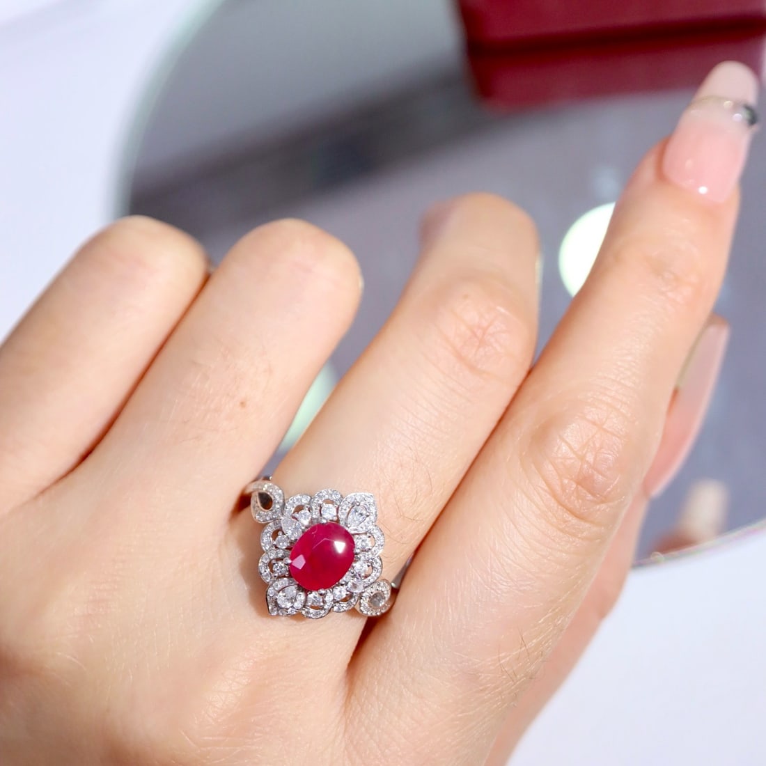 14k Gold 1.97 Ctw Natural Ruby & Diamond Ring - 8