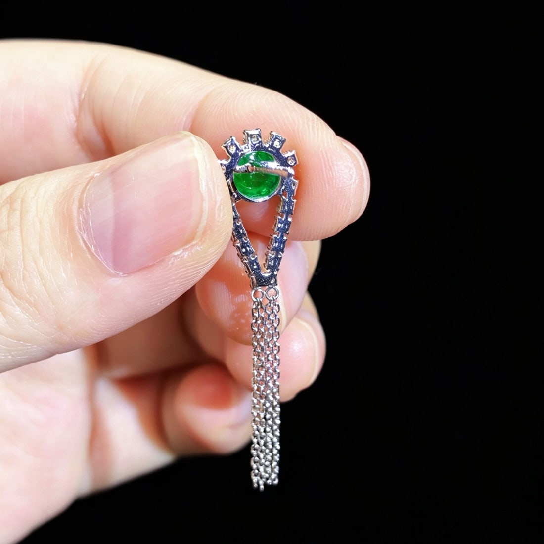 14k Gold 2.25 Ctw Natural Emerald & Diamond Earrings - 6
