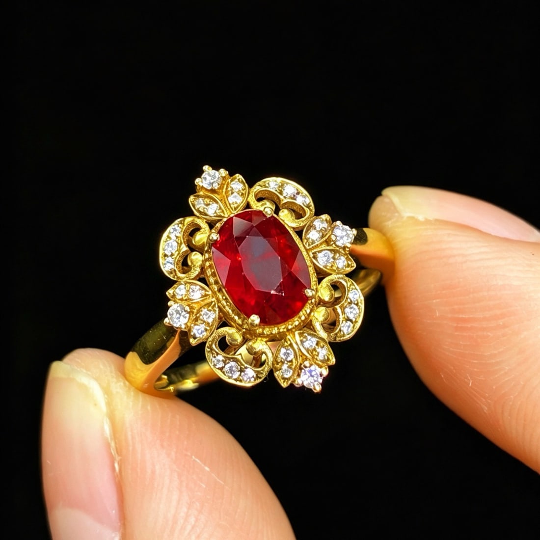 14k Gold 1.14 Ctw Natural Ruby & Diamond Ring - 2