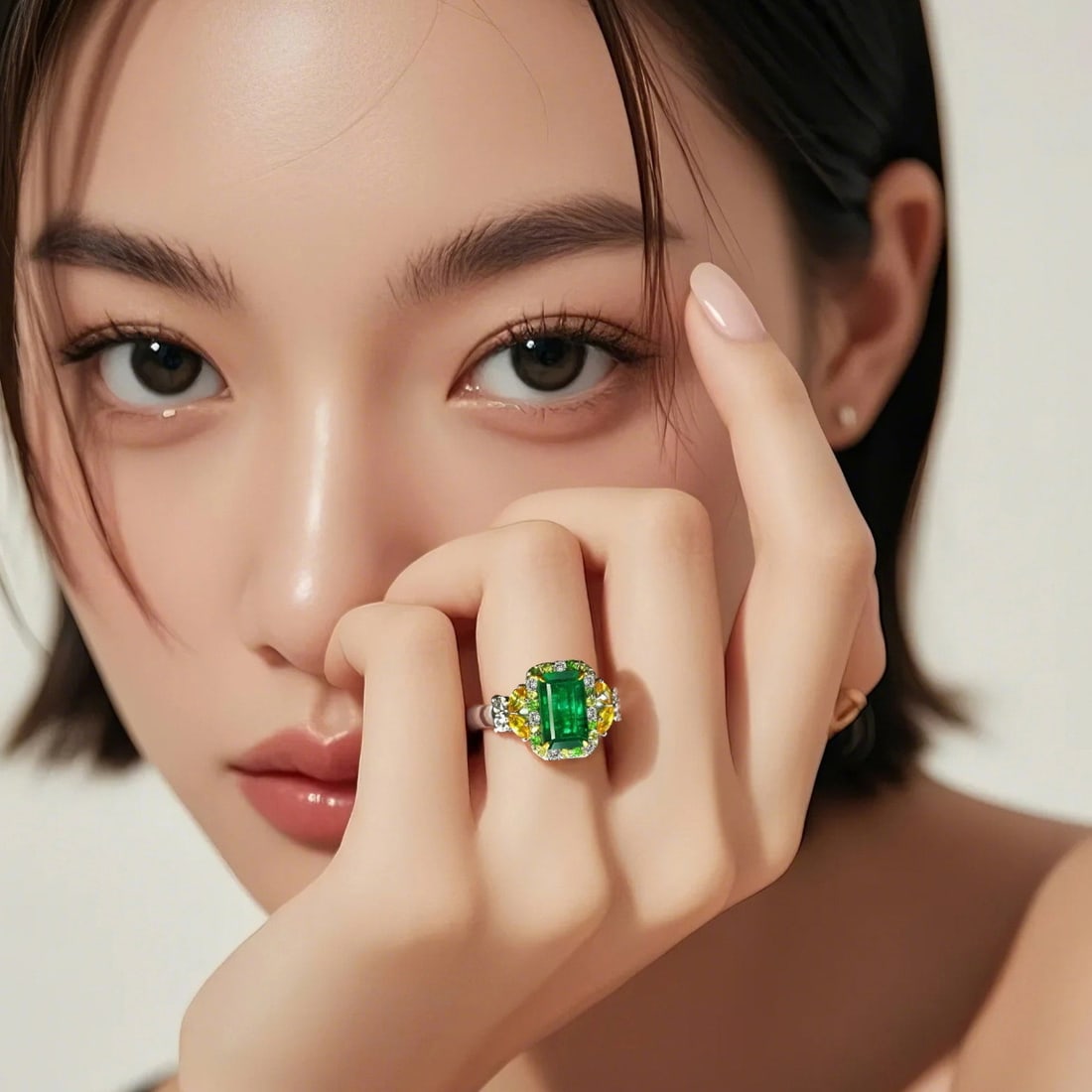 14k Gold 2.44 Ctw Natural Emerald & Sapphire Ring - 4