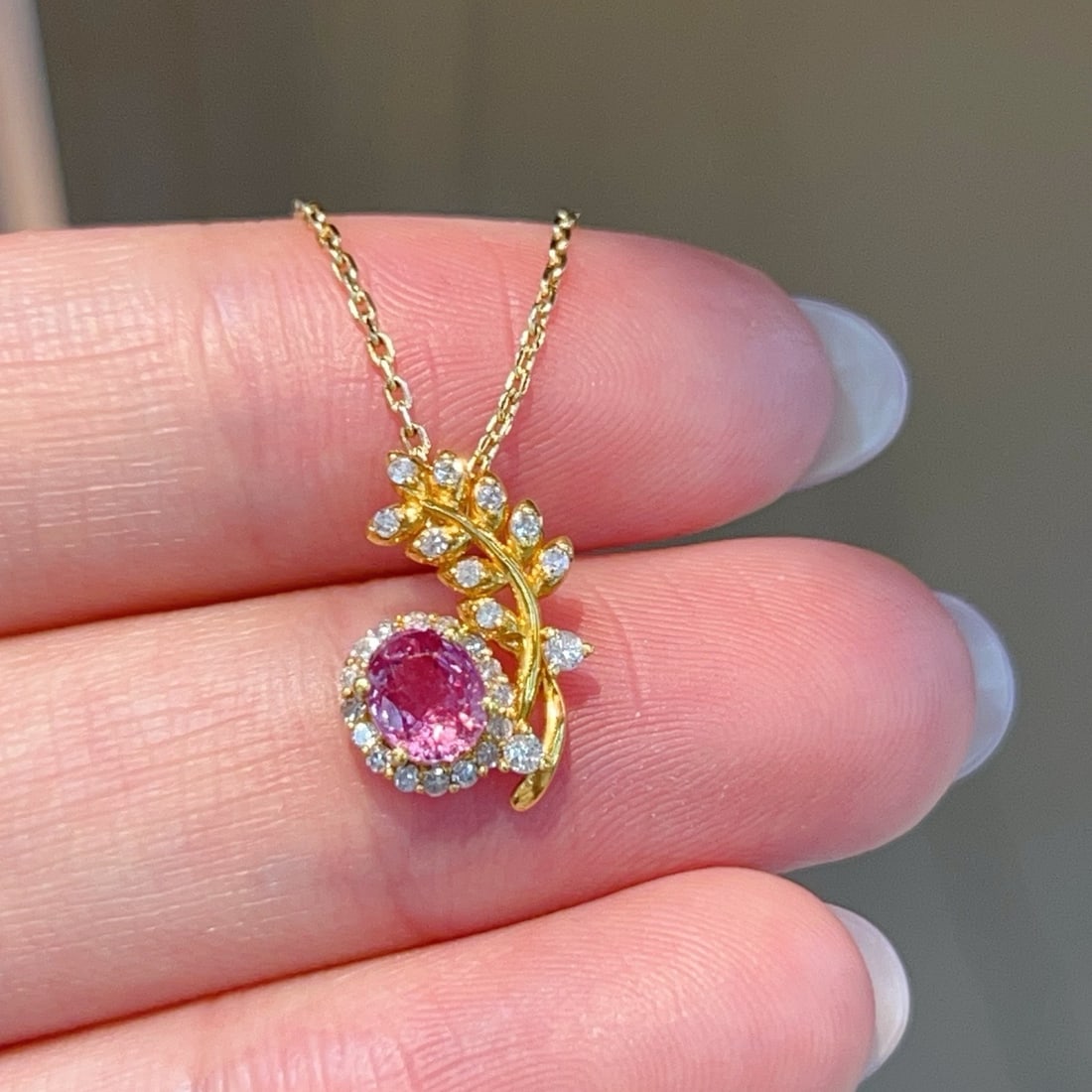 14k Gold 0.80 Ctw Natural Sapphire & Diamond Pendant( Without Chain ) - 3
