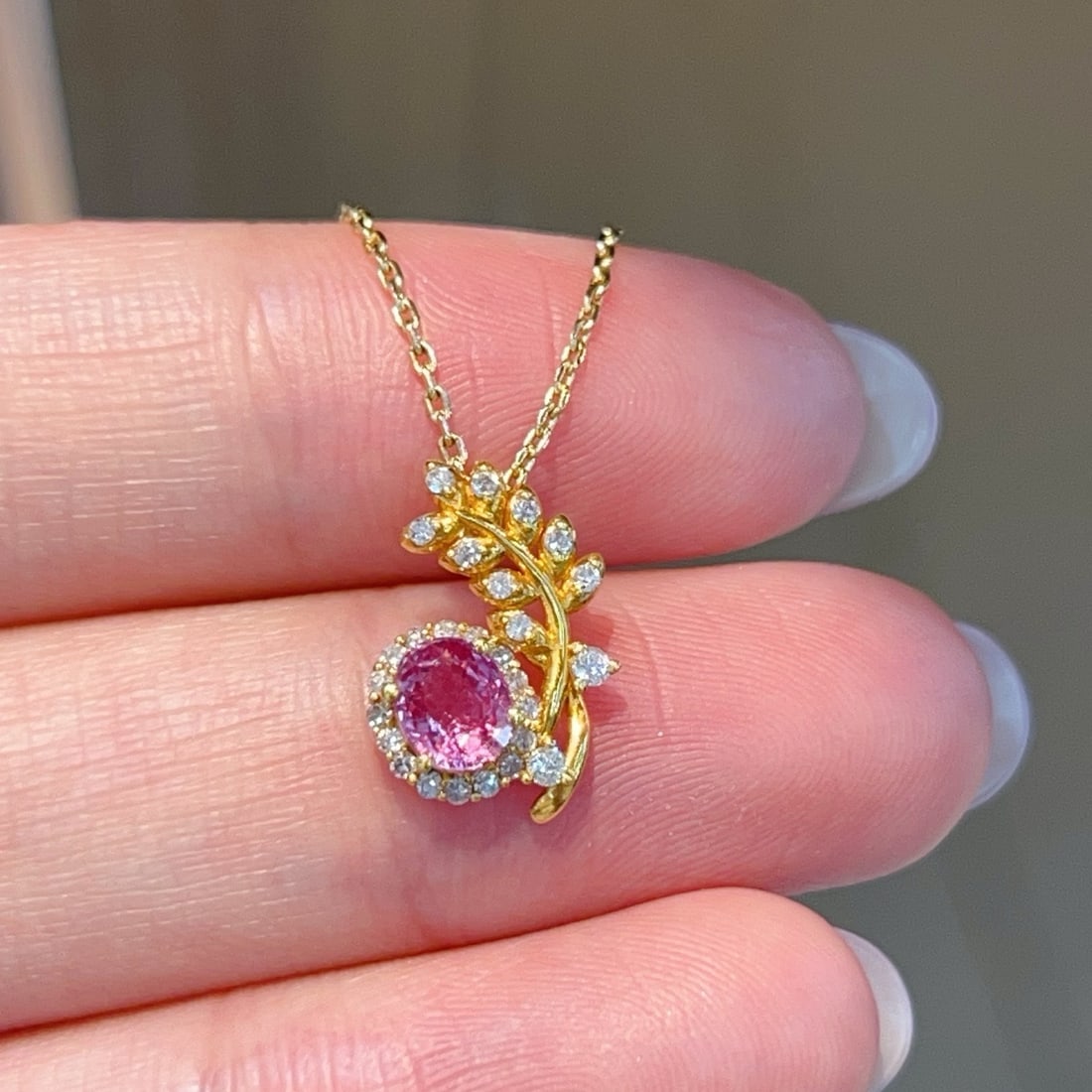 14k Gold 0.80 Ctw Natural Sapphire & Diamond Pendant( Without Chain ) - 4