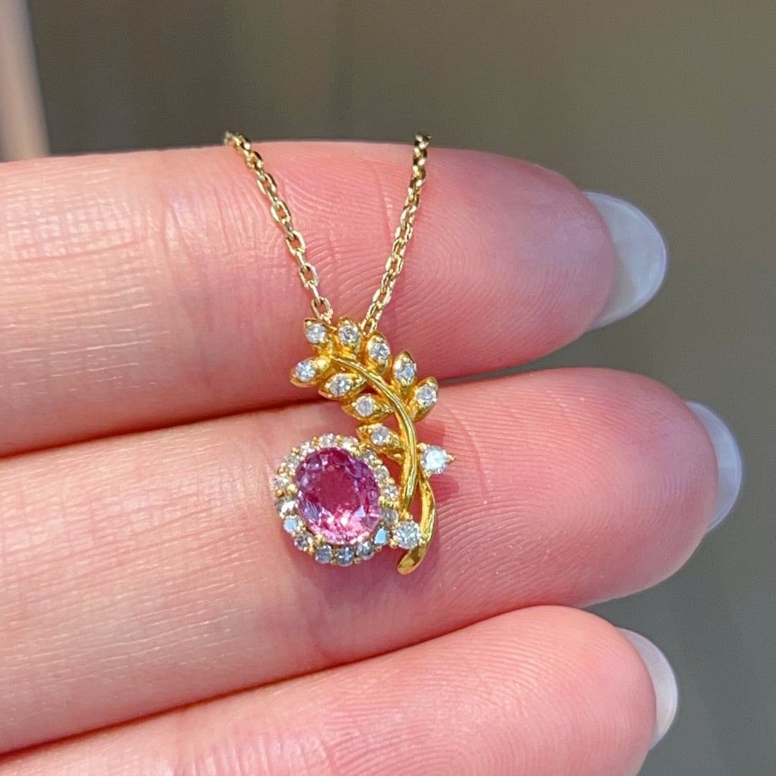 14k Gold 0.80 Ctw Natural Sapphire & Diamond Pendant( Without Chain ) - 5