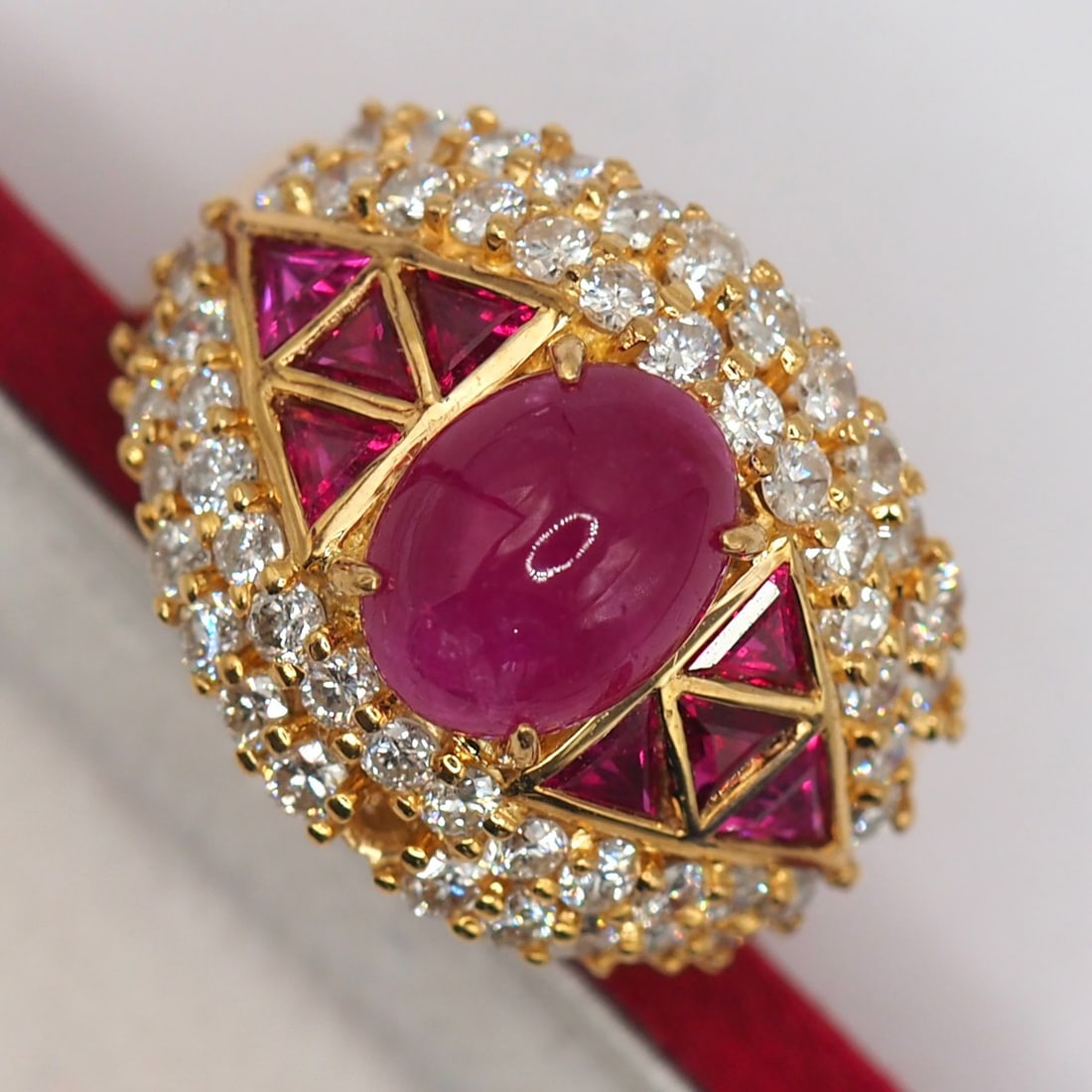 14k Gold 4.20 Ctw Natural Ruby & Diamond Ring - 4