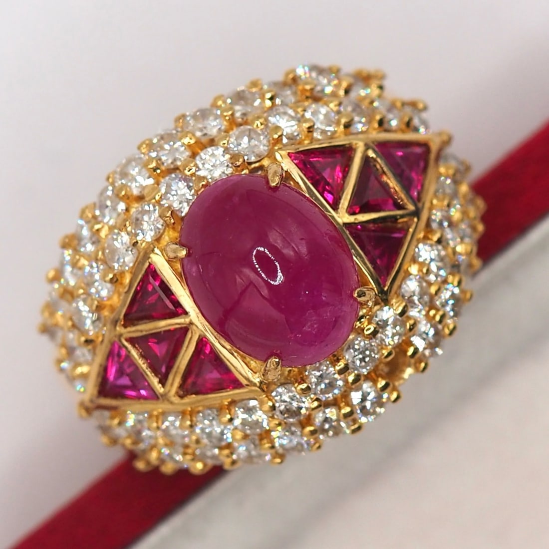 14k Gold 4.20 Ctw Natural Ruby & Diamond Ring - 5