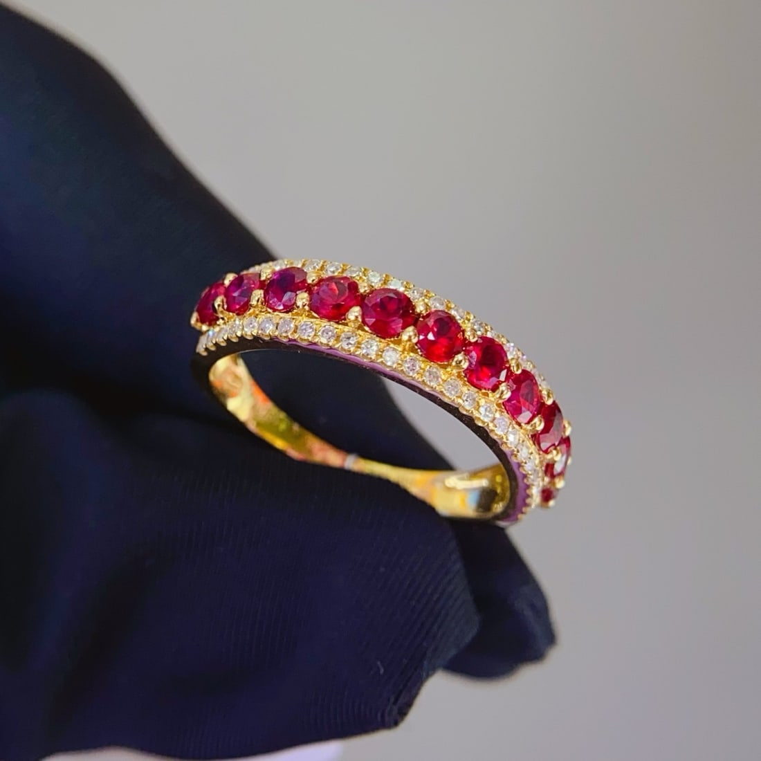 14k Gold 1.2 Ct Natural Ruby & Diamond Ring - 3