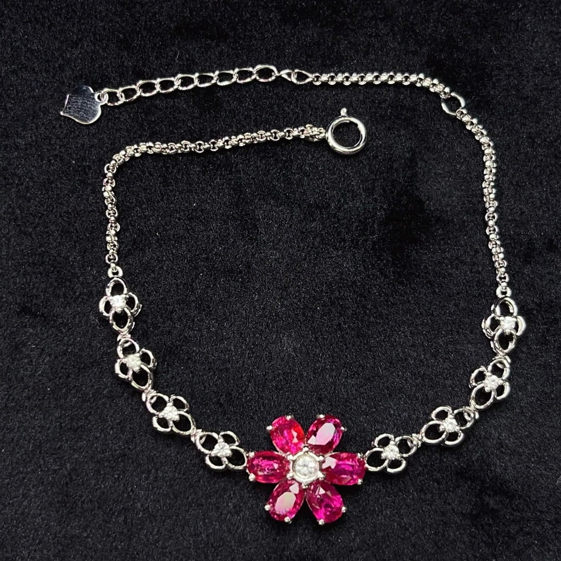 14k Gold 2.30 Ct Natural Ruby & Sapphire Bracelet - 4