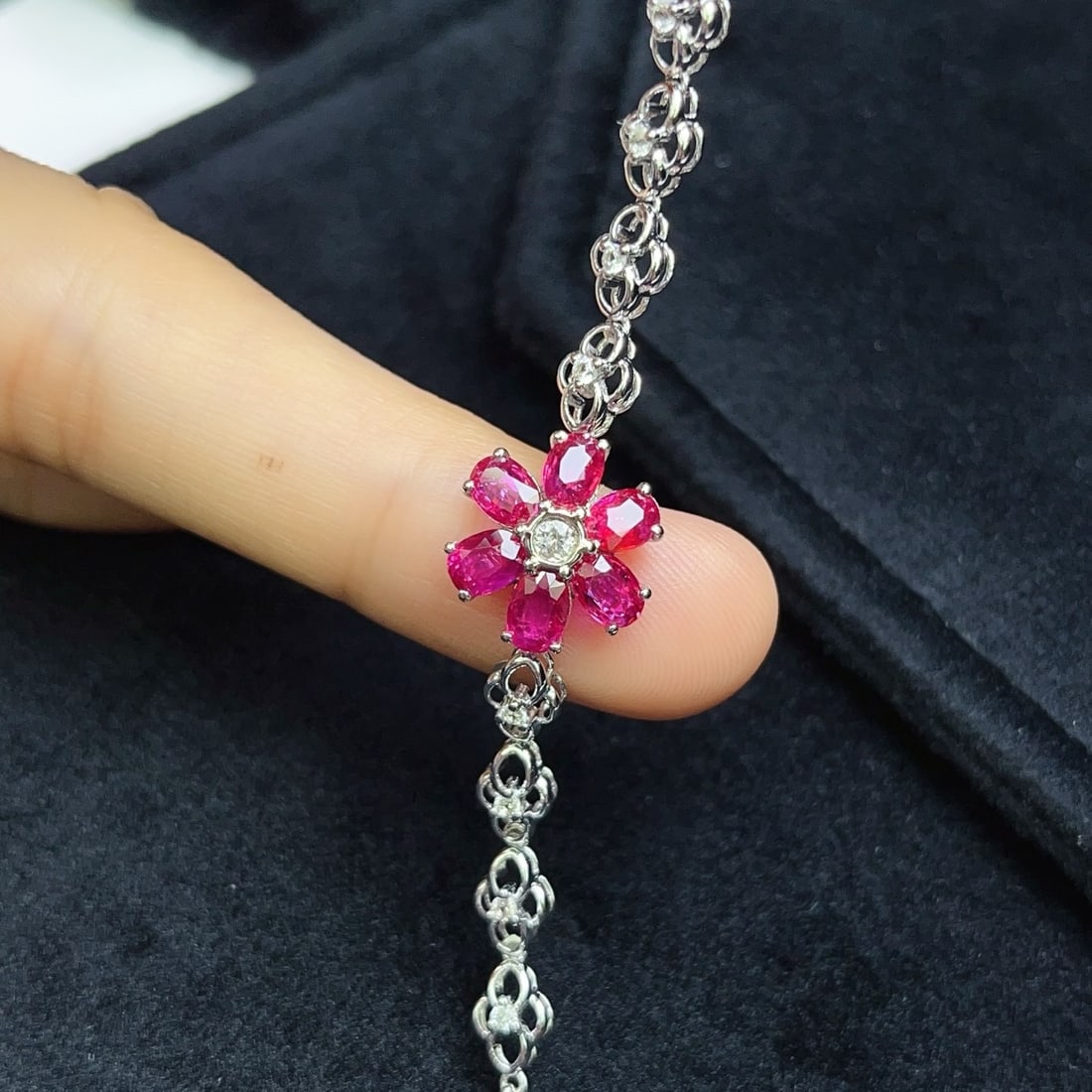 14k Gold 2.30 Ct Natural Ruby & Sapphire Bracelet - 5