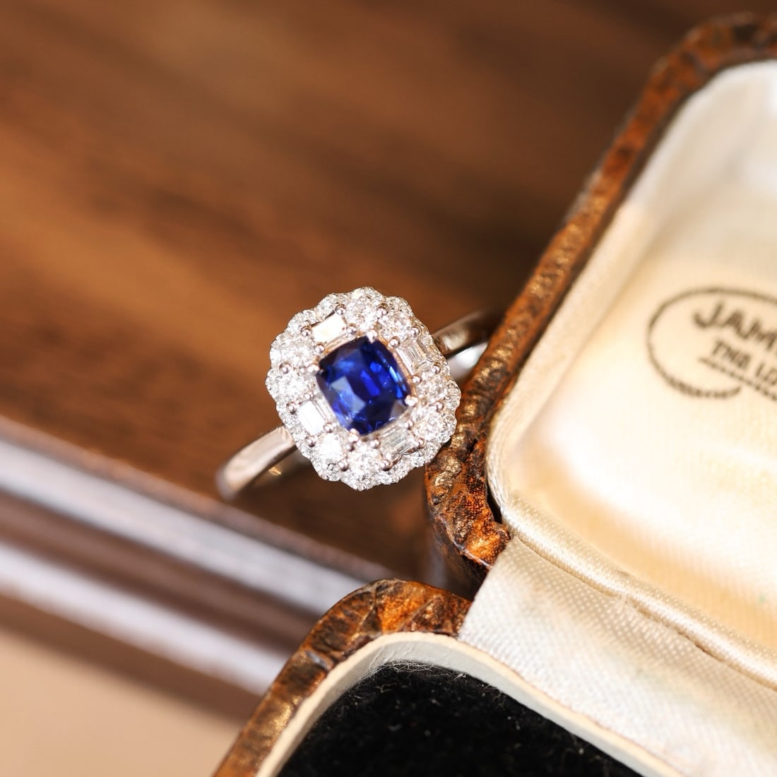14k Gold 1.51 Ctw Natural Sapphire & Diamond Ring - 4