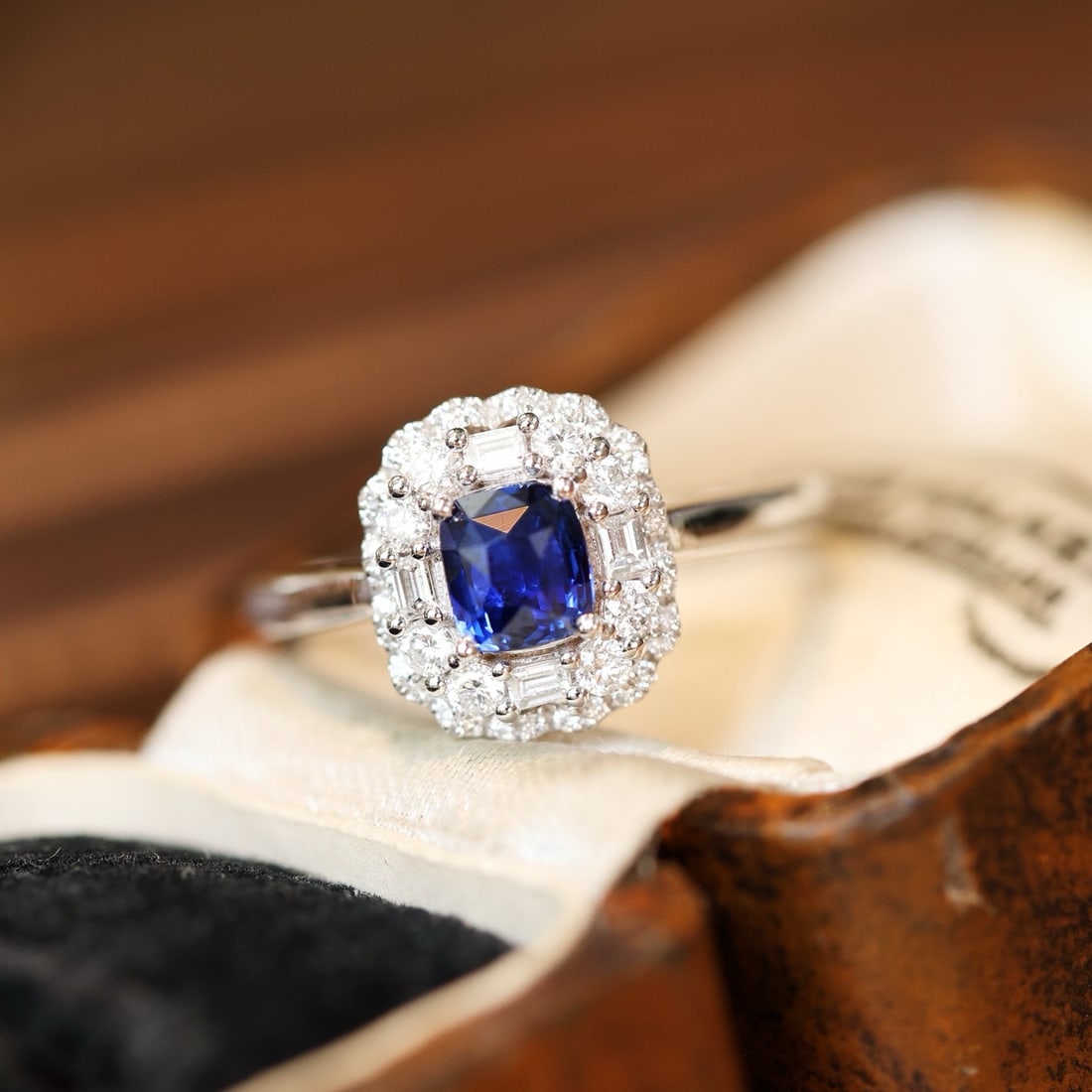 14k Gold 1.51 Ctw Natural Sapphire & Diamond Ring - 6