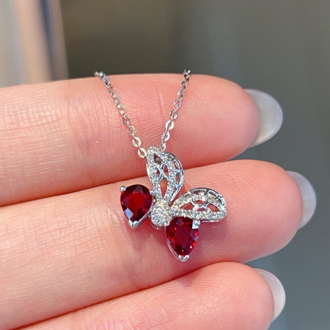 14k Gold 0.95 Ctw Natural Ruby & Diamond Pendant( Without Chain ) - 3