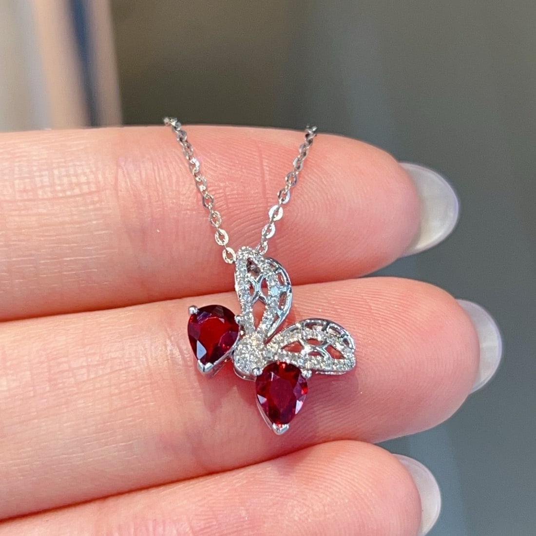 14k Gold 0.95 Ctw Natural Ruby & Diamond Pendant( Without Chain ) - 4
