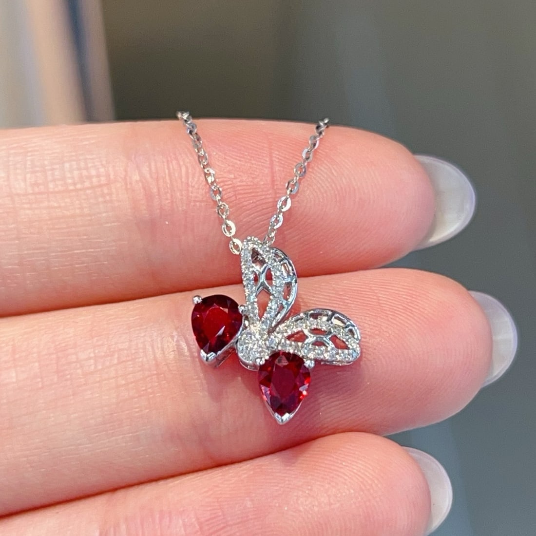 14k Gold 0.95 Ctw Natural Ruby & Diamond Pendant( Without Chain ) - 5