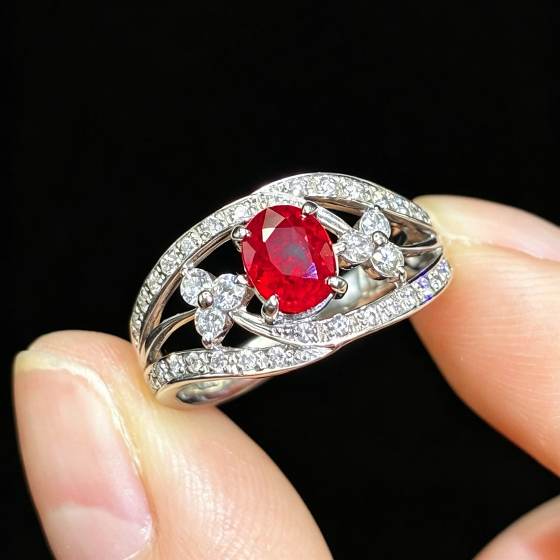 14k Gold 1.34 Ctw Natural Ruby & Diamond Ring - 2