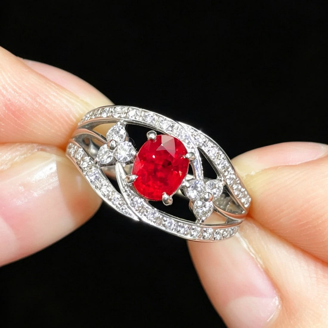 14k Gold 1.34 Ctw Natural Ruby & Diamond Ring - 3