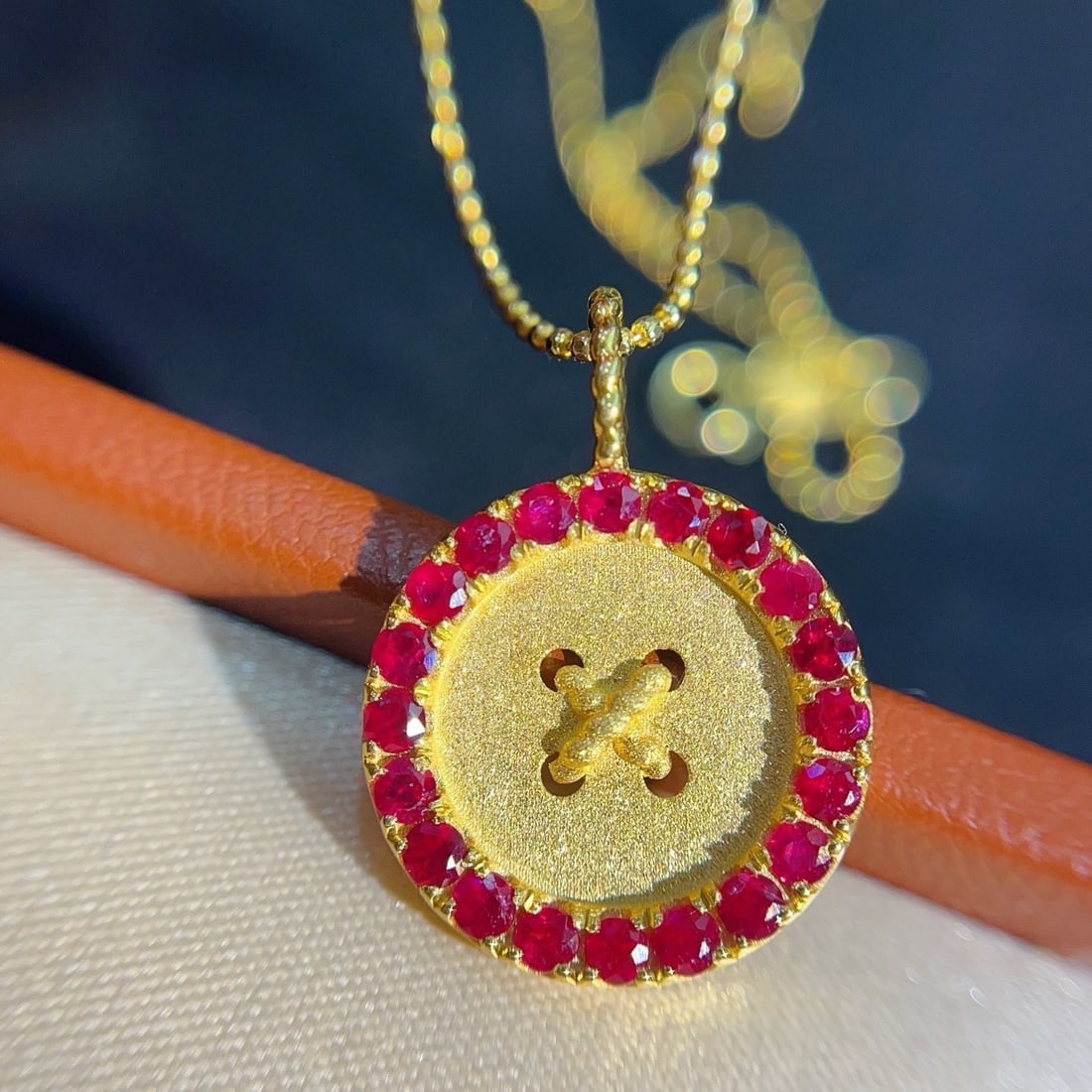 14k Gold 1.00 Ct Natural Ruby Pendant( Without Chain ) - 2