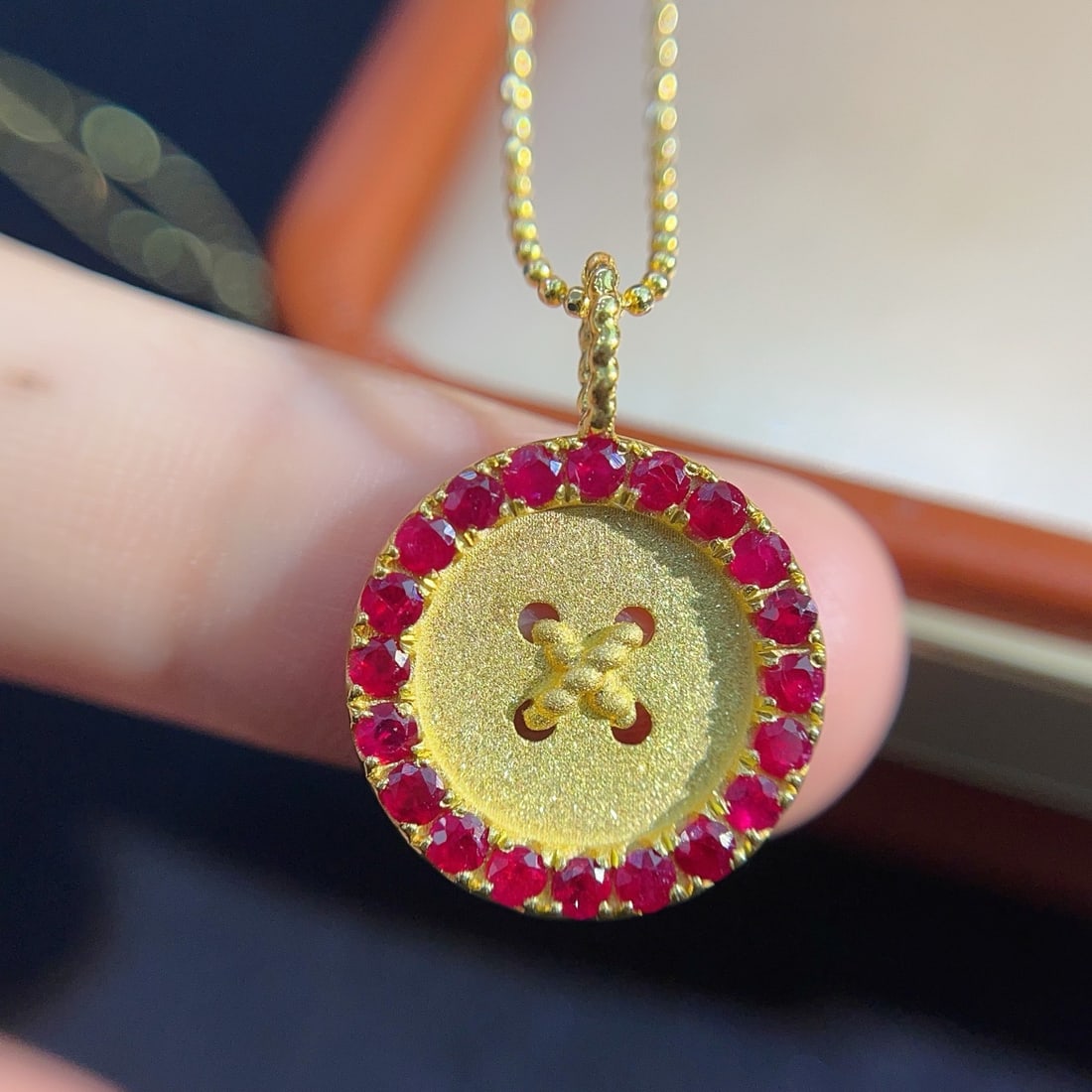 14k Gold 1.00 Ct Natural Ruby Pendant( Without Chain ) - 3