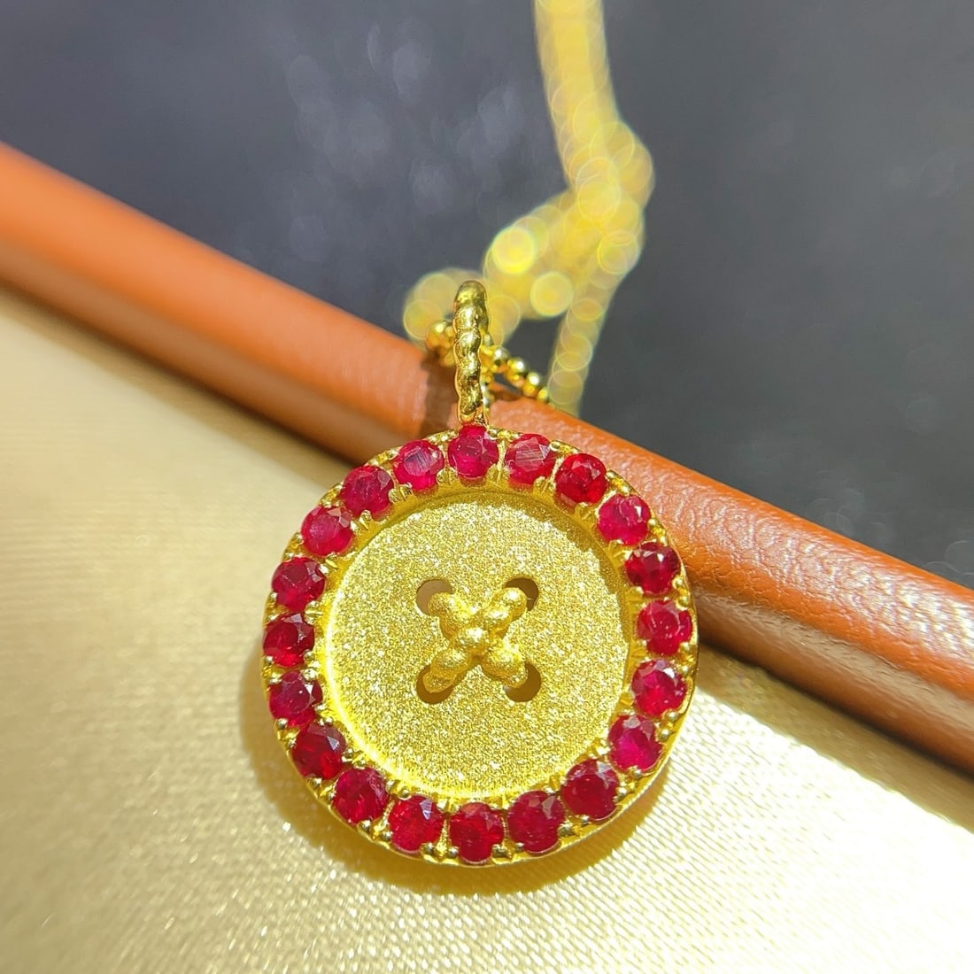 14k Gold 1.00 Ct Natural Ruby Pendant( Without Chain ) - 4