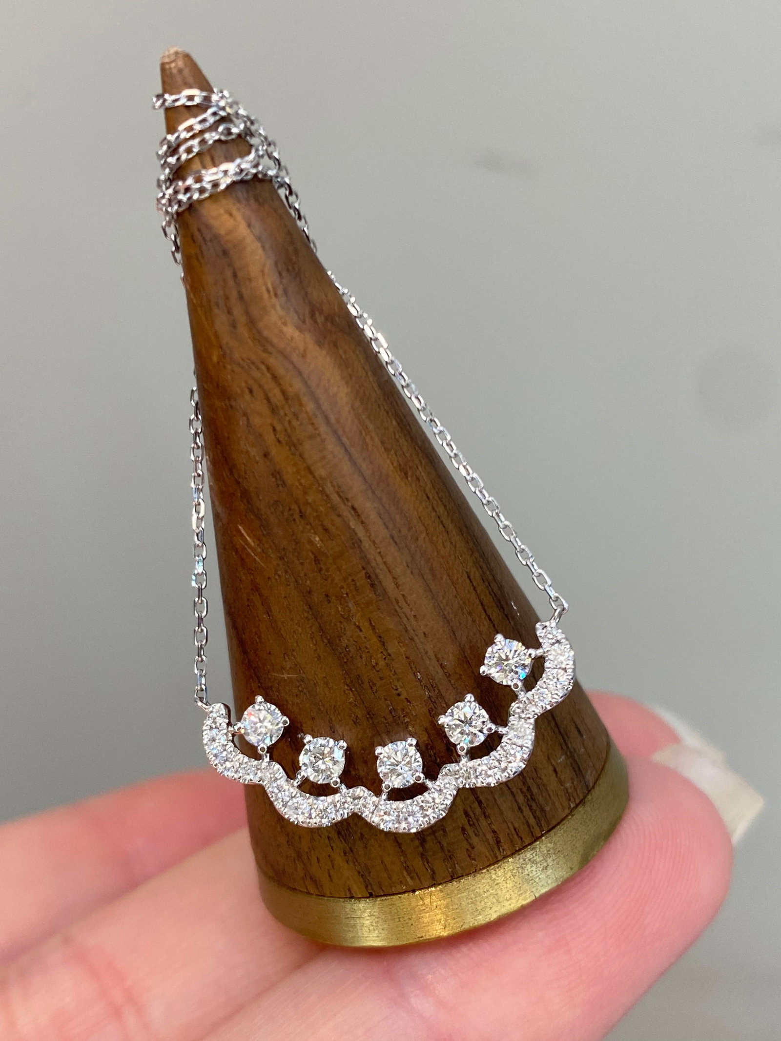 14k Gold 0.5 Ct Natural H Diamond Necklace - 3