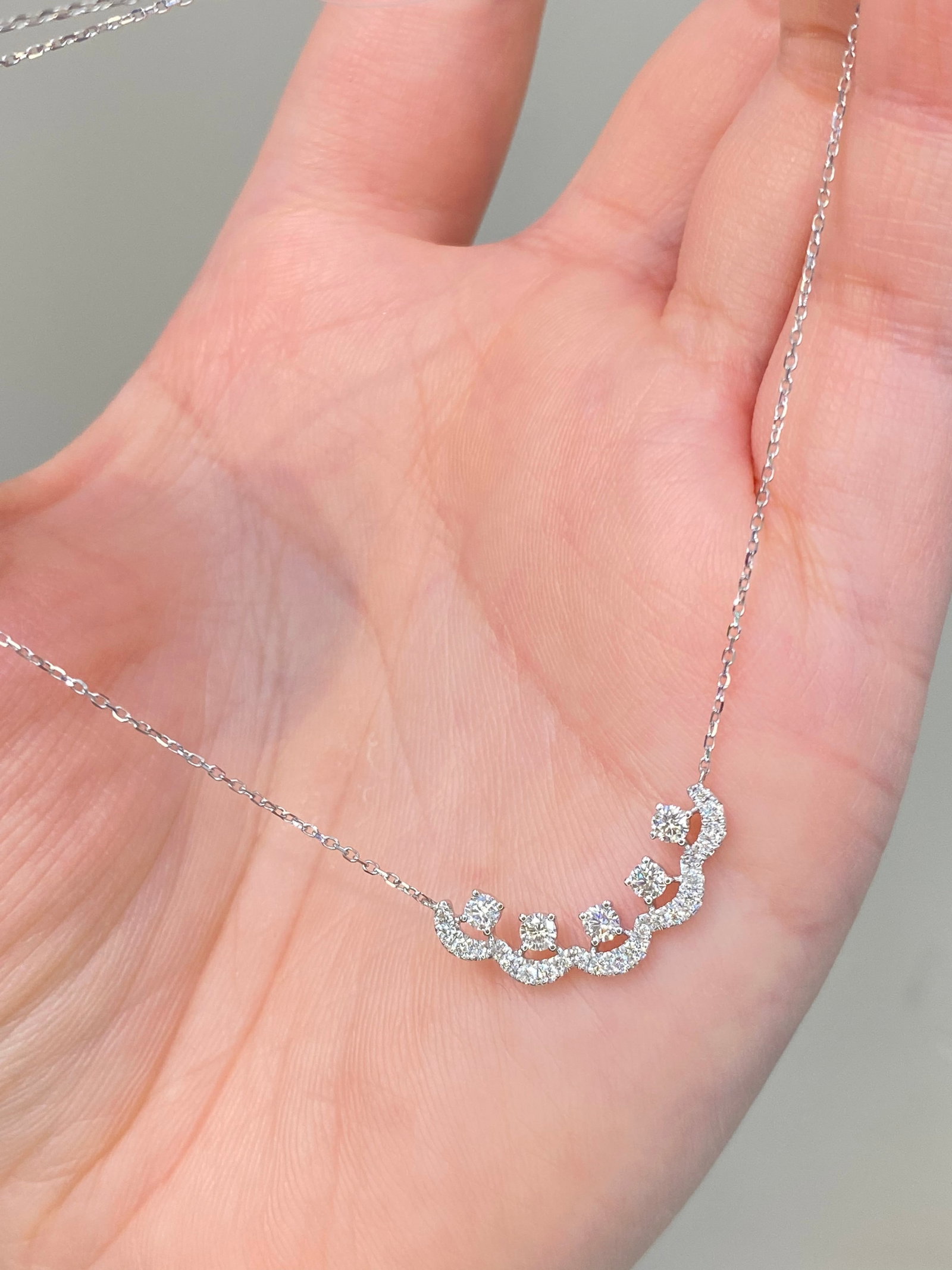14k Gold 0.5 Ct Natural H Diamond Necklace - 4