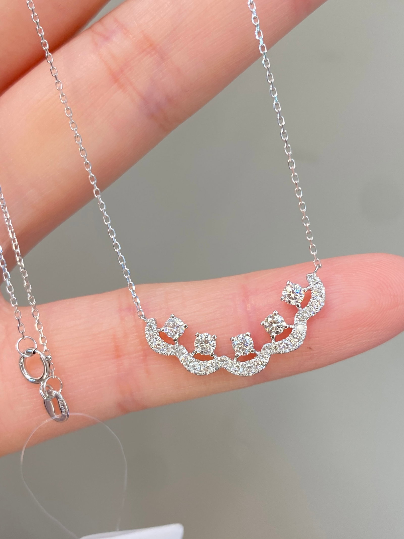 14k Gold 0.5 Ct Natural H Diamond Necklace - 5