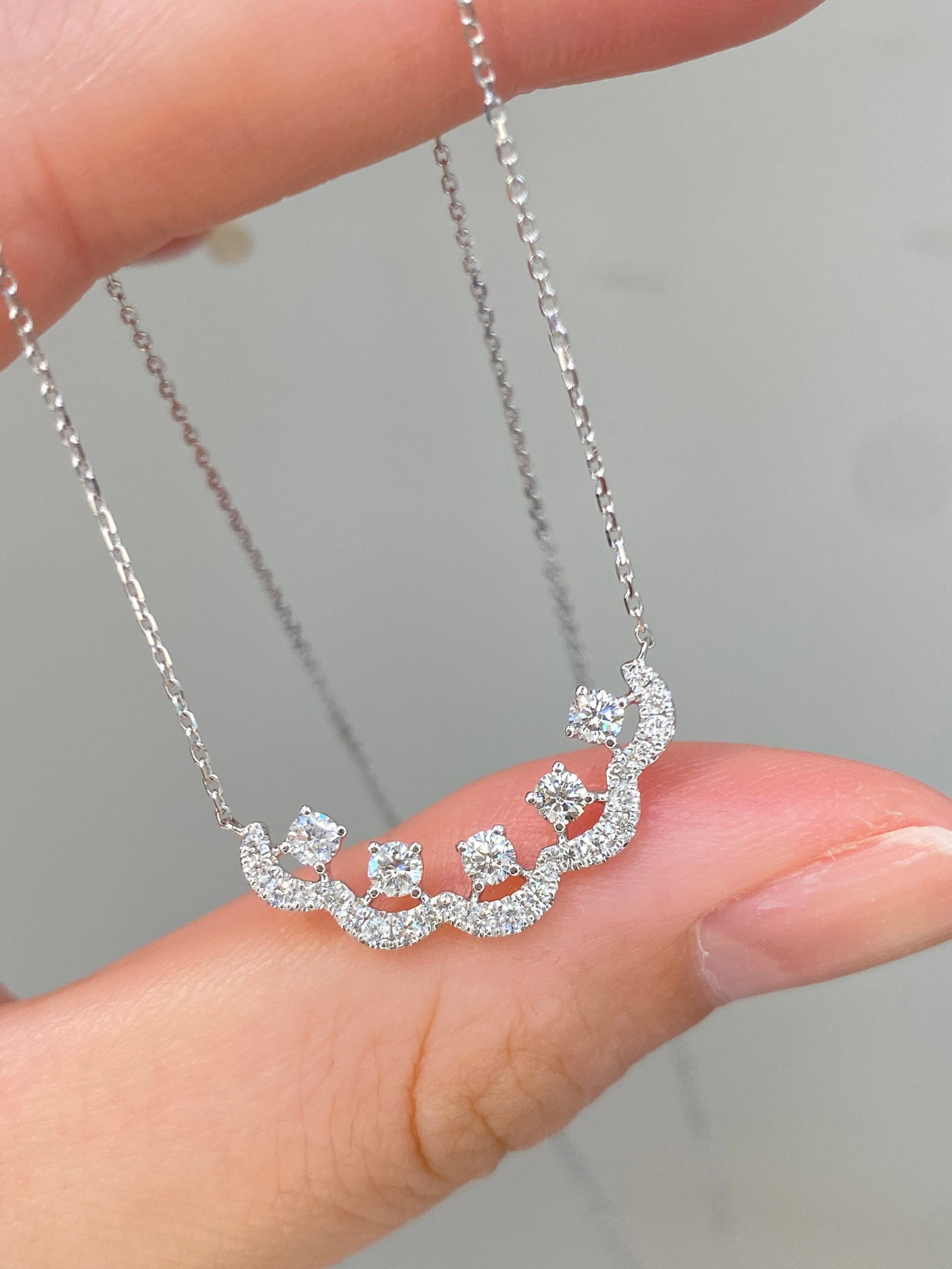 14k Gold 0.5 Ct Natural H Diamond Necklace - 6